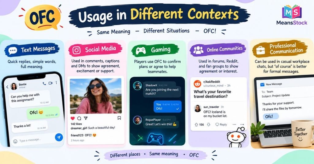 OFC Meaning in Text, Usage in Different Contexts